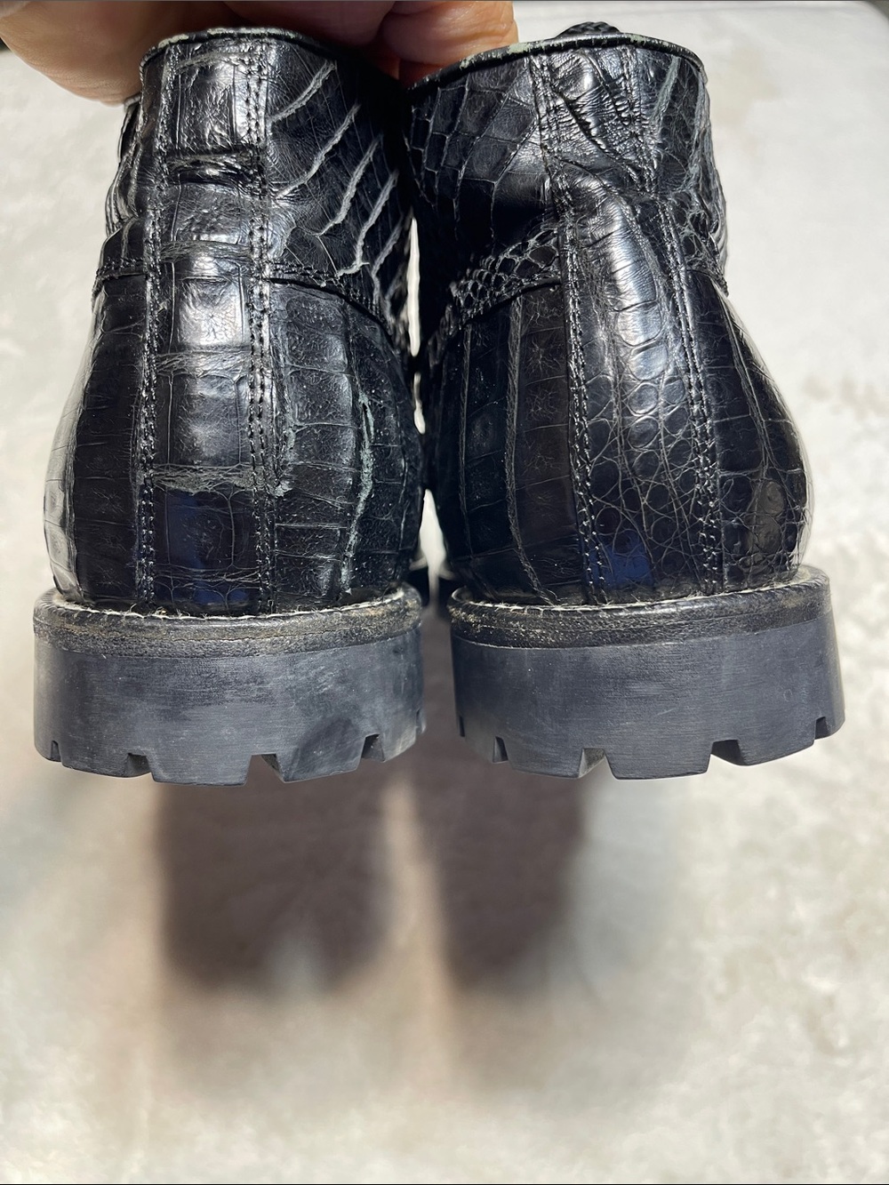 BERNINI Men's Black Croc-Embossed Chukka Boots Size 12 - Picture 5 of 8
